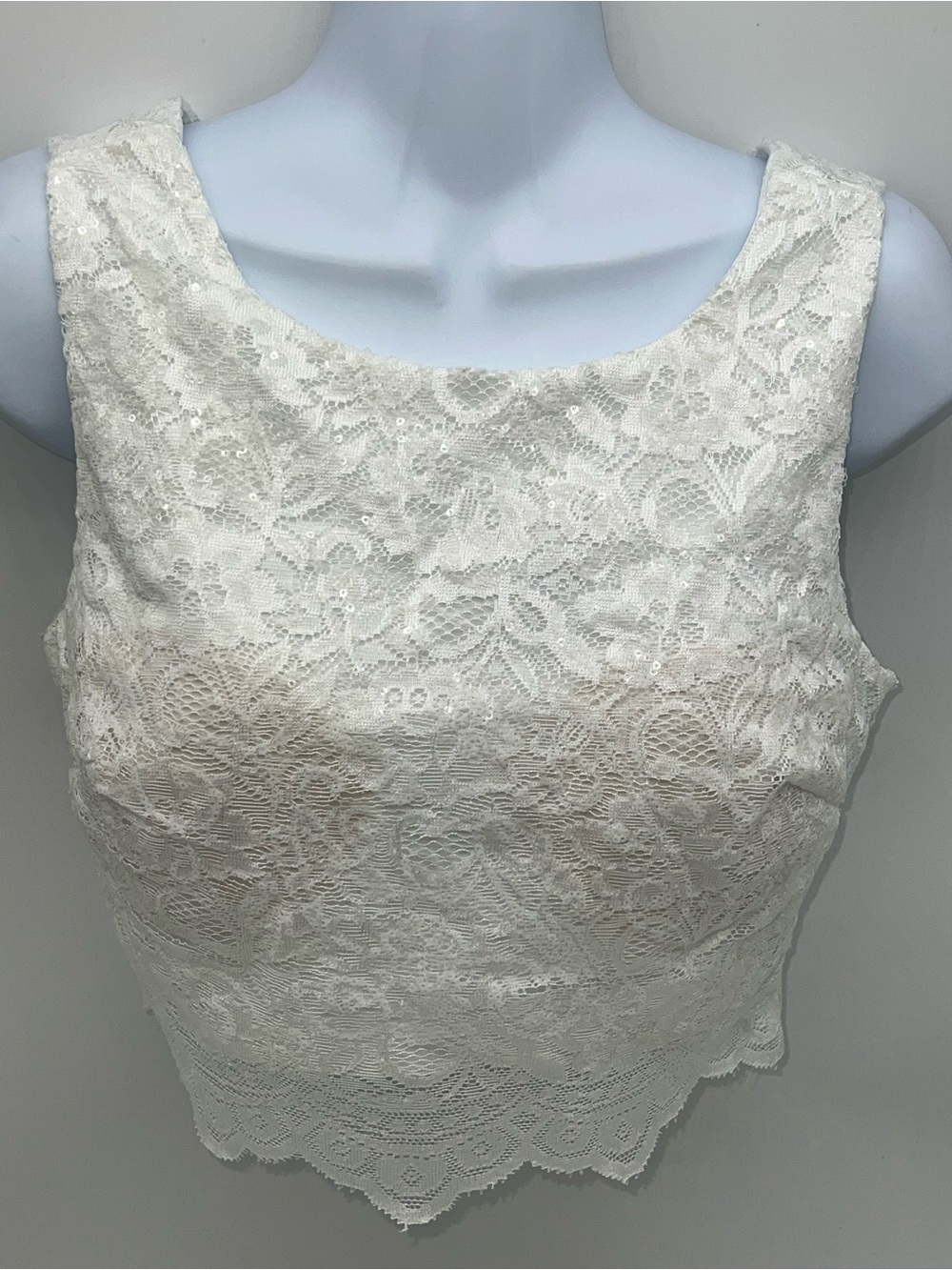 City Studio White Lace Crop Top